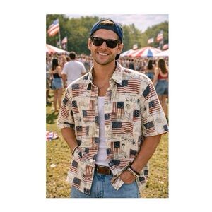 North River‎ American Flag Men’s Button Down Shirt